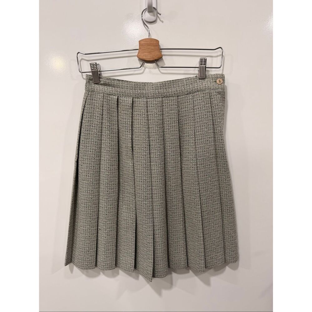 Maggie Lawrence Vintage Green Tweed Pleated Skirt 8